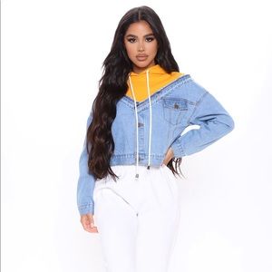Fashion Nova yellow denim jacket